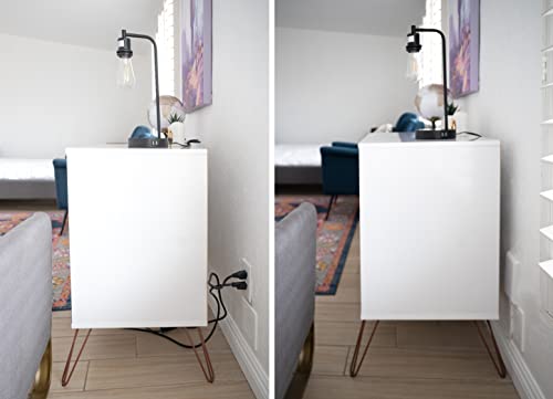 Sleek Socket para Enchufes Invertidos, Corrector de Salida Ultrafino con Kit de Corrector de Cable, Regleta de 3-Salidas, Tamaño Universal, (Ideal Para Tomacorrientes con Enchufes Invertidos) – 8 Pies / 96 Pulgadas